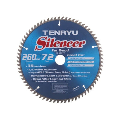 Tenryu SL-26072 260mm Silencer-Series Miter Saw Blade