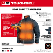 M12 12V Cordless Black Heated Jacket Kit, Size X-Large