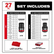 Milwaukee 49-66-6804 SHOCKWAVE Impact Duty 1/2" Drive Metric-SAE Socket Set