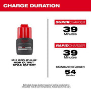 Milwaukee 48-11-2425 M12 Redlithium HIGH OUTPUT CP2.5 Battery Pack