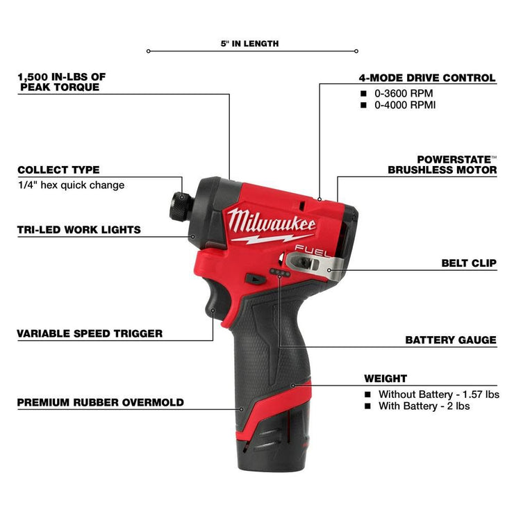 Milwaukee 3497-22 M12 Fuel 2-Tool Combo Kit