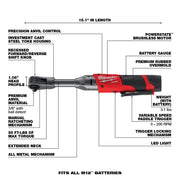 Milwaukee 2560-21 M12 Fuel 3/8" Extended Reach Ratchet Kit