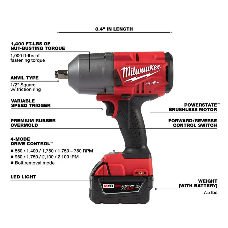 Milwaukee 2767-22R M18 Fuel Impact Wrench Kit