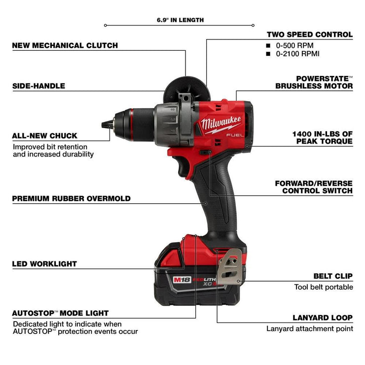 Milwaukee 2903-20 M18 Fuel 1/2" Drill/Driver (Tool Only)