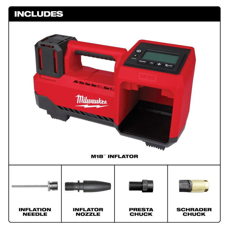 Milwaukee 2848-20 M18 18V Cordless Tire Inflator (Tool Only)