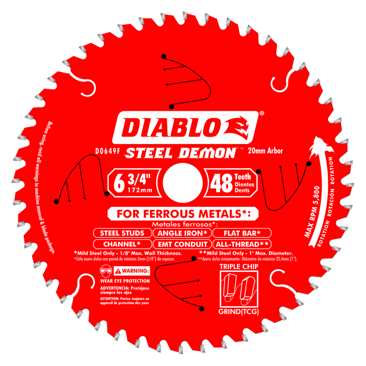 Diablo D0649 6-3/4" x 48 Tooth Carbide-Tipped Saw Blade for Metal