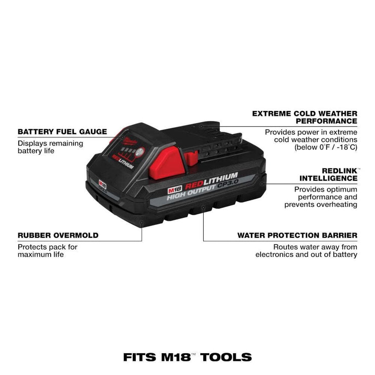 Milwaukee 48-11-1837 M18 REDLITHIUM HIGH OUTPUT CP3.0 Battery 2-Pack